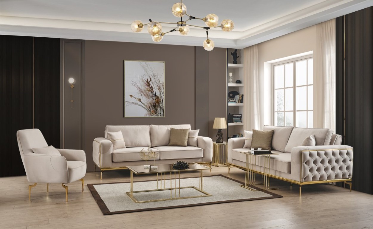 Felis Gold Sofa Set